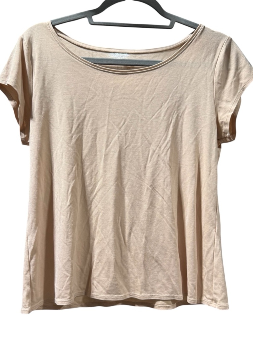 Elieen Fisher Women's Cream Short Sleeve Scoop Neck Top size M